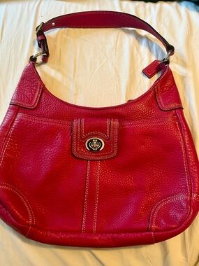 Coach Y2K Hamilton Berry Pink Pebbled Leather Hobo Bag F13956
